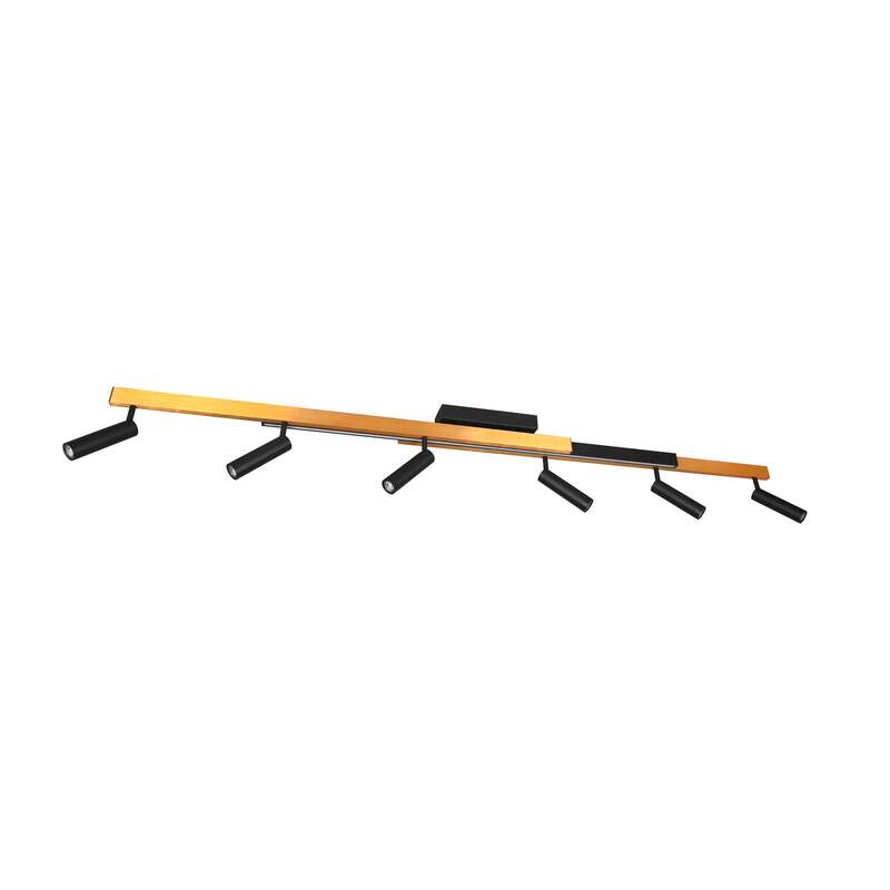 TRIO LIGHTING LED Deckenstrahler Zeno 6-flammig dimmbar schwarz/gold Metall - 4017807627329