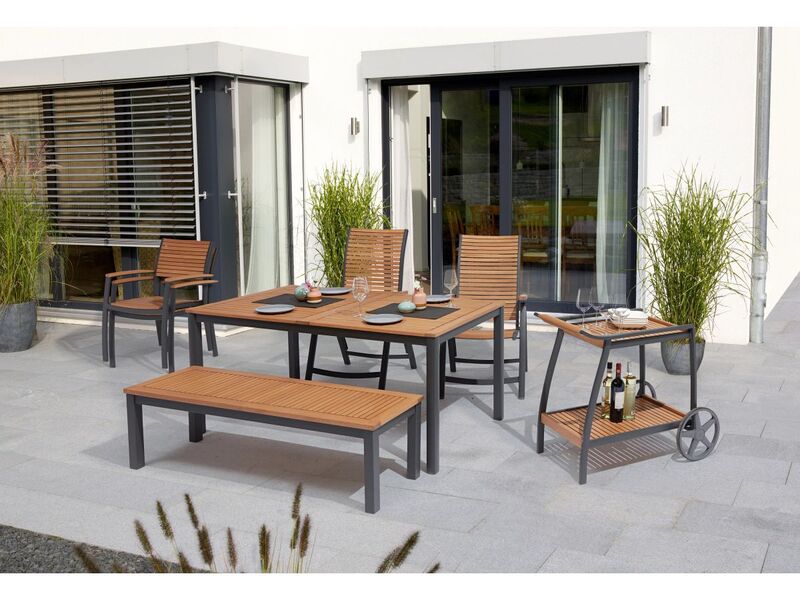 Gartenstuhl Bonlee aus Holz FSC stapelbar mit Armlehnen Stuhl Lehnstuhl Outdoor - 4007873339578