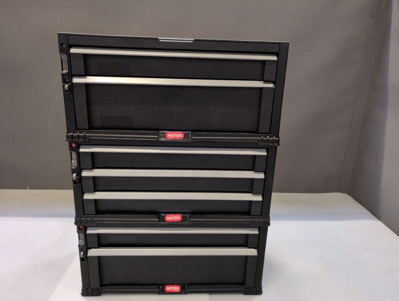 Keter Werkstattwagen schwarz 7 Schubladen Werkzeugwagen Handwerkzeug 60x38x83cm - 7290106925144
