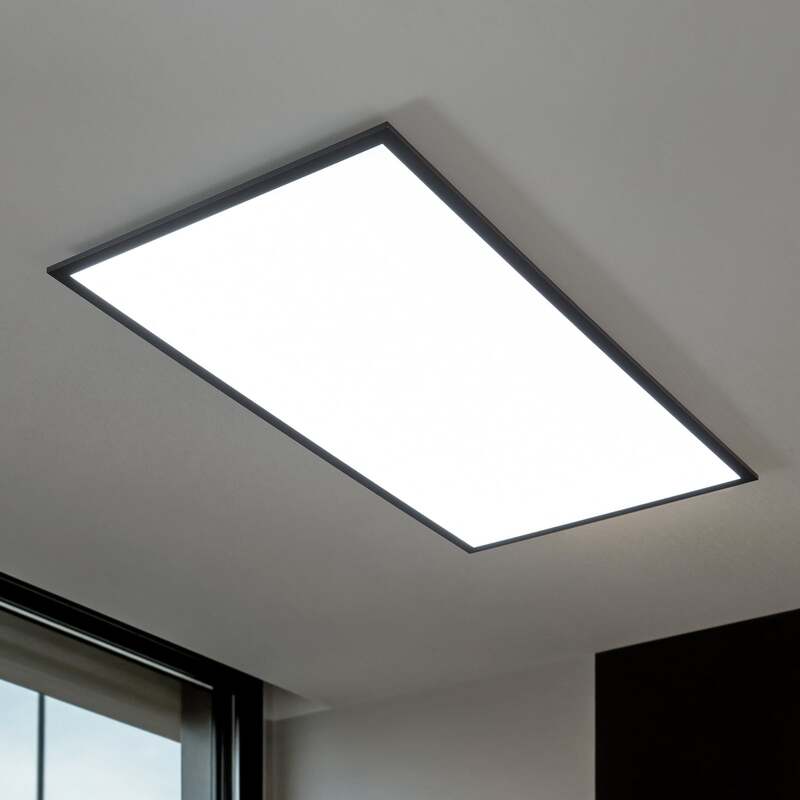 Lindby Deckenlampe Nelios LED Lampe dimmbar schwarz 120x60cm CCT 2700K-6500K - 4251911739411