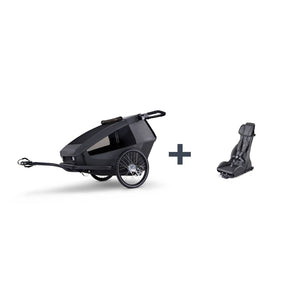 B-Ware Croozer Fahrradanhänger Yuuna Moonlight Black Zweisitzer Premium Sitz 3-Rad 40kg