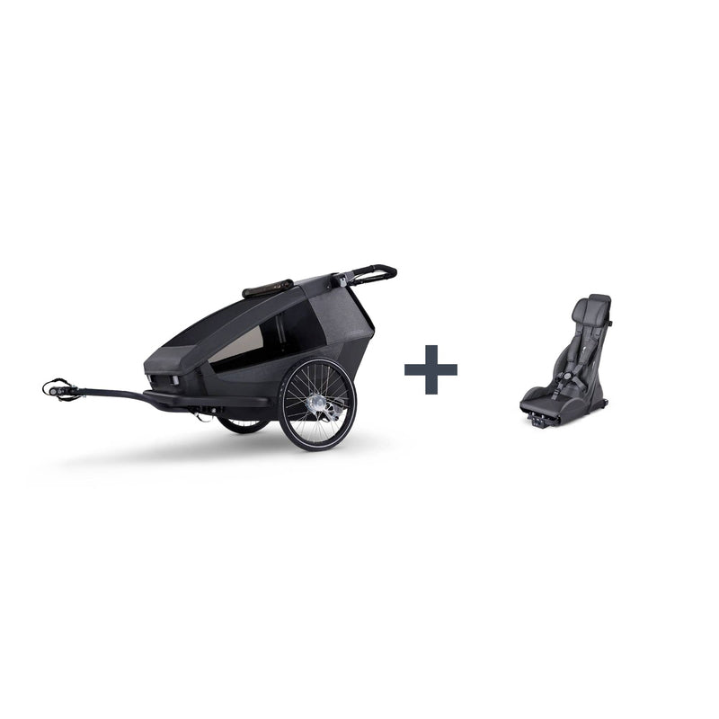 Croozer Fahrradanhänger Yuuna Moonlight Black Zweisitzer Premium Sitz 3-Rad 40kg - 2000586522161