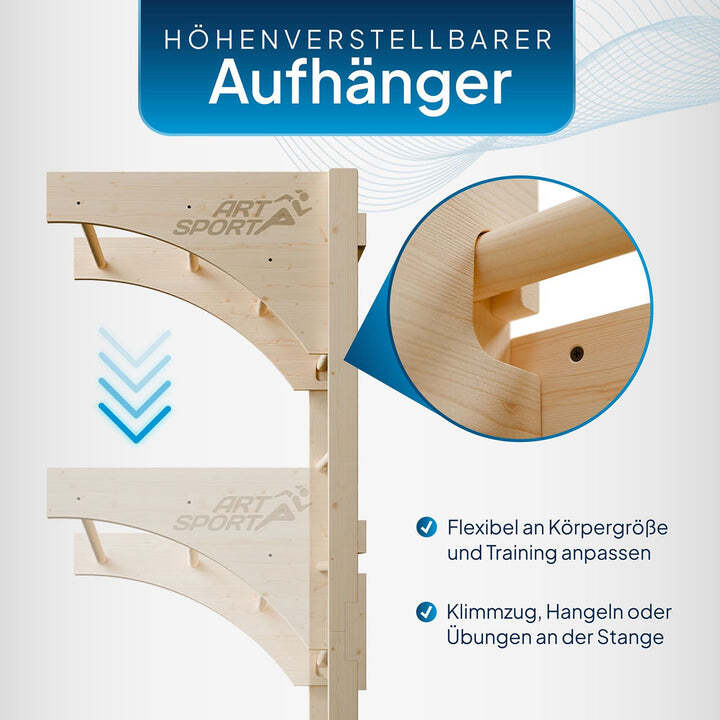 Sprossenwand Erwachsene Klettergerüst Holz Klimmzugstange Fitness 170kg - 4262437185132