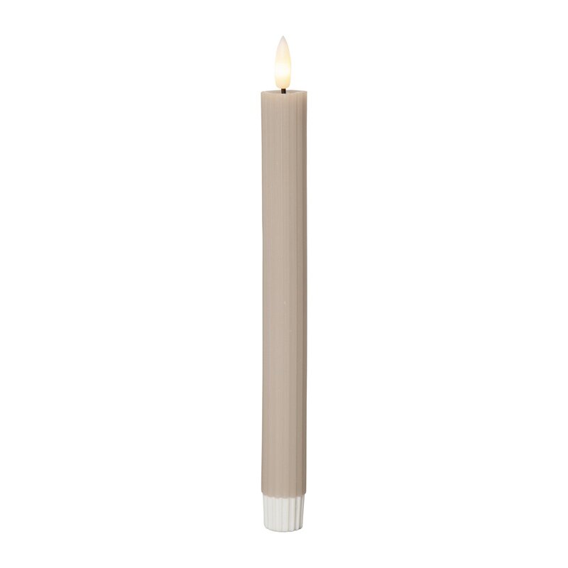 startrading LED-Kerze Flamme Kerze beige 25 cm Wachs Batterie 2er-Pack 3 SETS - 7391482064899