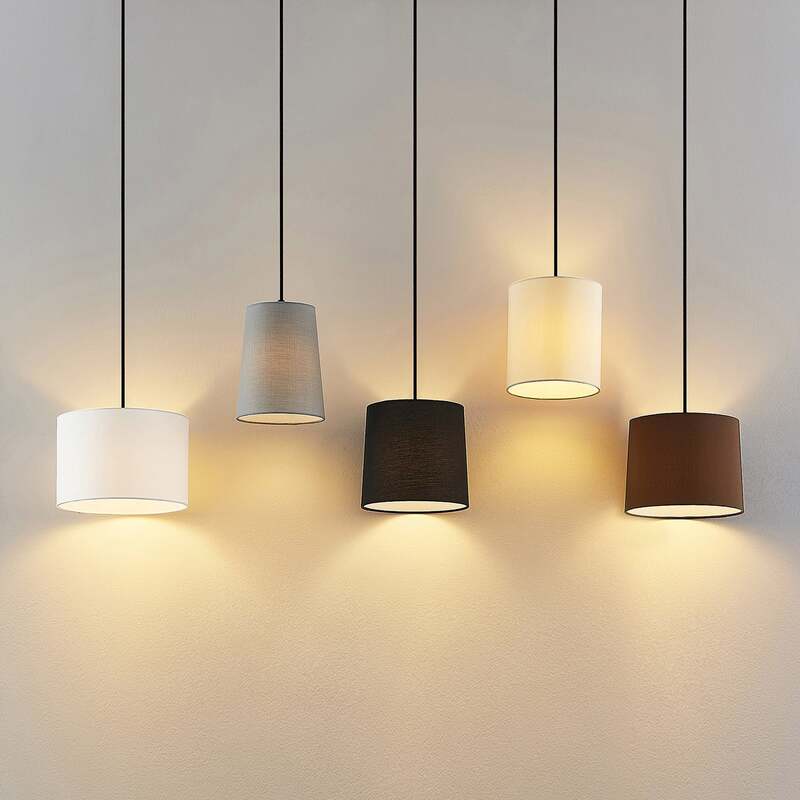 Lindby Hängeleuchte Amilia LED Pendelleuchte Lampe 5-flg grau beige E27 60W - 4251911719413