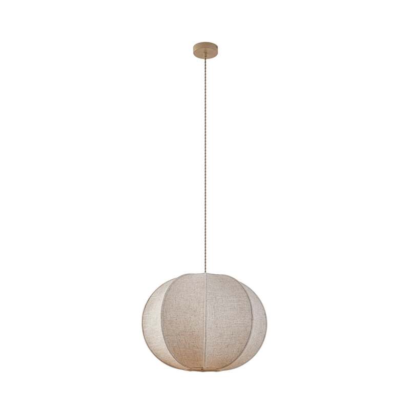 Lindby Hängeleuchte Pendelleuchte Elfie Textil Leinen beige E27 47 cm - 4255830906503