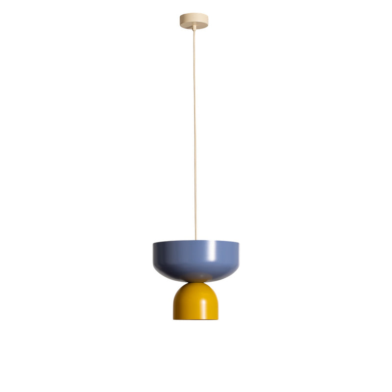 ALDEX Hängeleuchte Lampe Leuchte Api gelb blau Metallschirm E27 LED 30cm - 5904798658953
