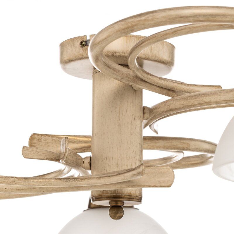 Deckenlampe Flora 5 Glasschirme weiß messing Deckenleuchte Lampe SIEHE TEXT/FOTO - 5907565959727
