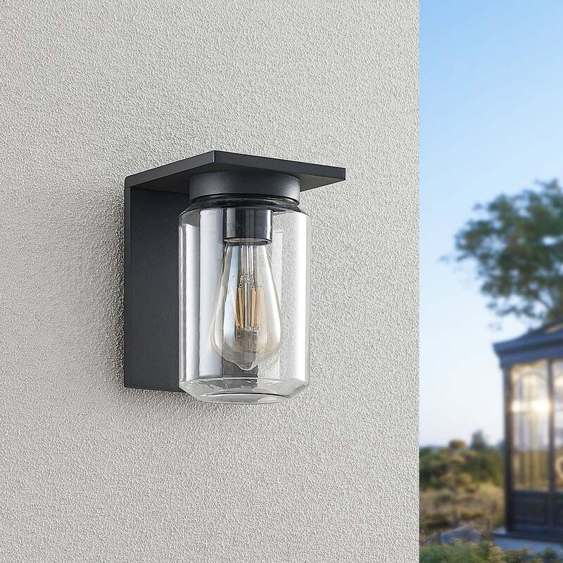 Lucande Außenwandleuchte Semka LED Gartenlampe dimmbar anthrazit 20cm IP54 - 4251096594034