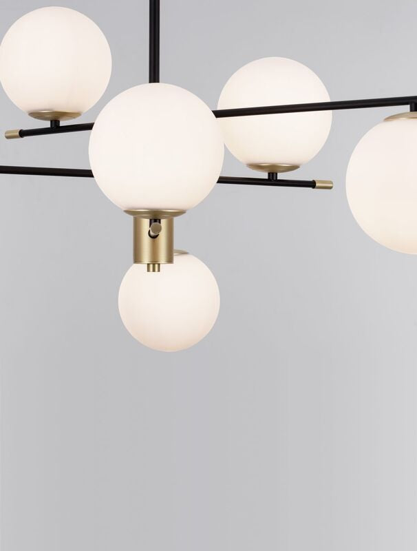 Nova Luce Pendelleuchte Hängeleuchte GIT G9 LED Gold dimmbar 6-flammig 120x100cm - 5212017434135