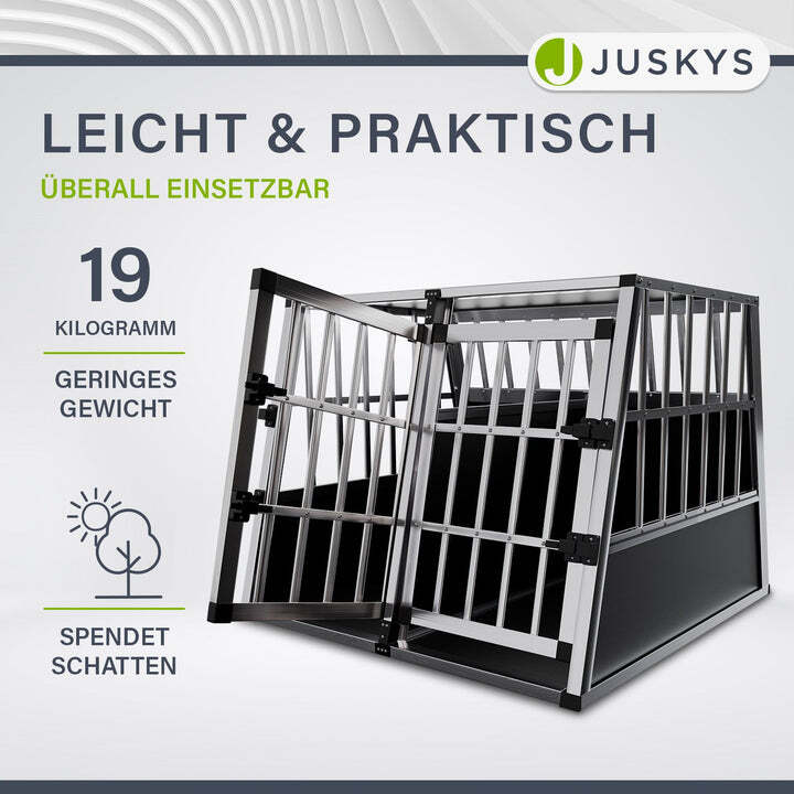 Hundebox Auto Hundetransportbox Alu für große Hunde Kofferraum Rücksitz XL - 4260304765616