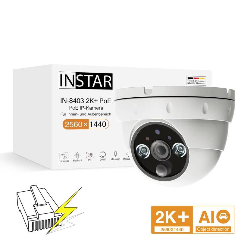 INSTAR IN-8403 2K+ POE ws 14082 LAN IP Überwachungskamera 2560 x 1440 Pixel - 4260591891074