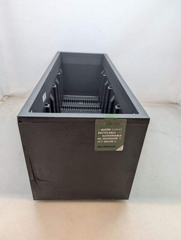 Deroma Pflanzkasten Hochbeet Millennium 39x99,3cm Anthrazit mit 8 Rädern - 0191942097446