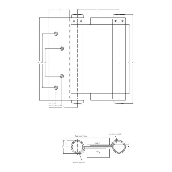 Fridavo Pendeltürband Spiralfeder Scharnier Edelstahl Größe 29 75mm 1 Paar - 4015912292913