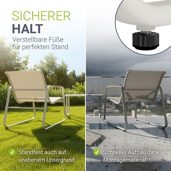 Gartenmöbelset Genua 4-teilig Sitzgruppe wetterfest Tisch Bank anthrazit sand - 4262437186788