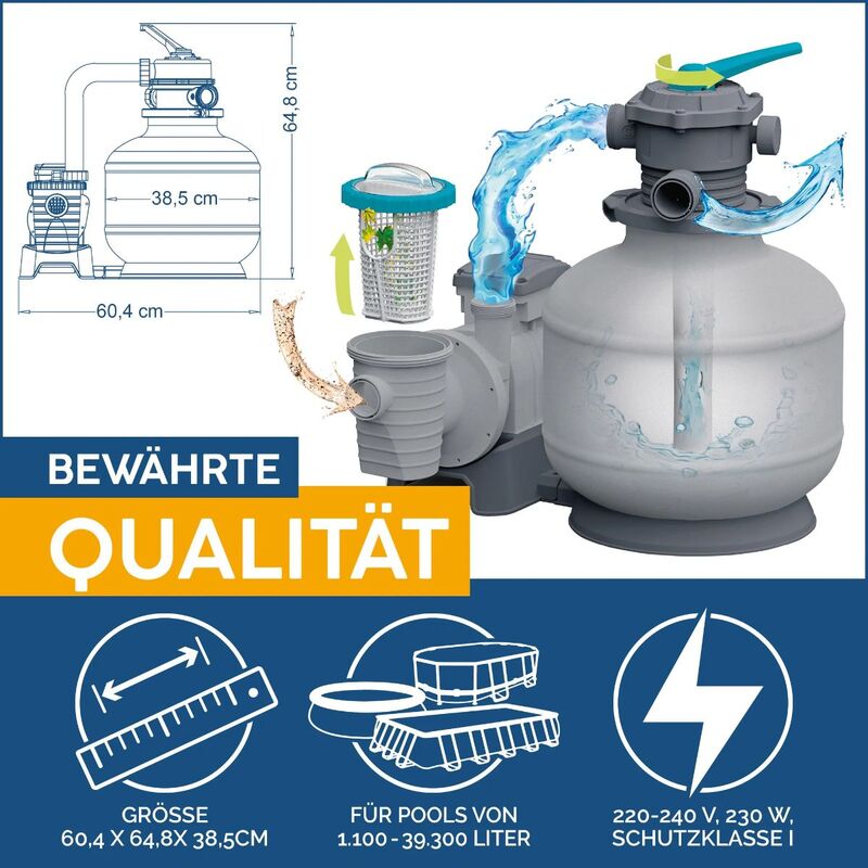 Pompa Piaskowa Filtrujca Do Basenu Basenowa 6056L/H Zestaw Bestway 58497 - 06941607361337