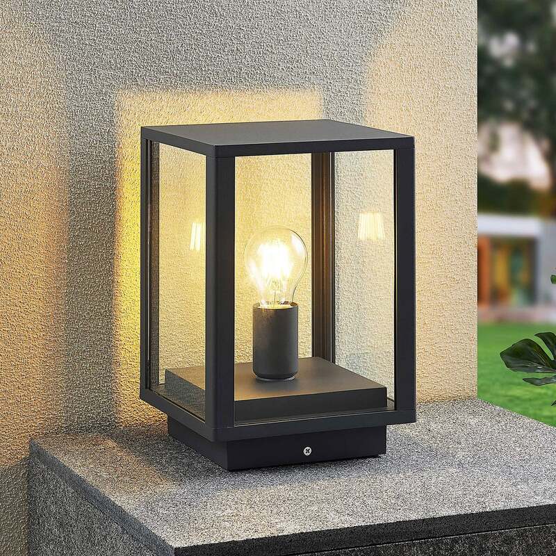 Lindby Giavanna Sockelleuchte Wegeleuchte Gartenleuchte Lampe E27 dunkelgrau - 4251911733051
