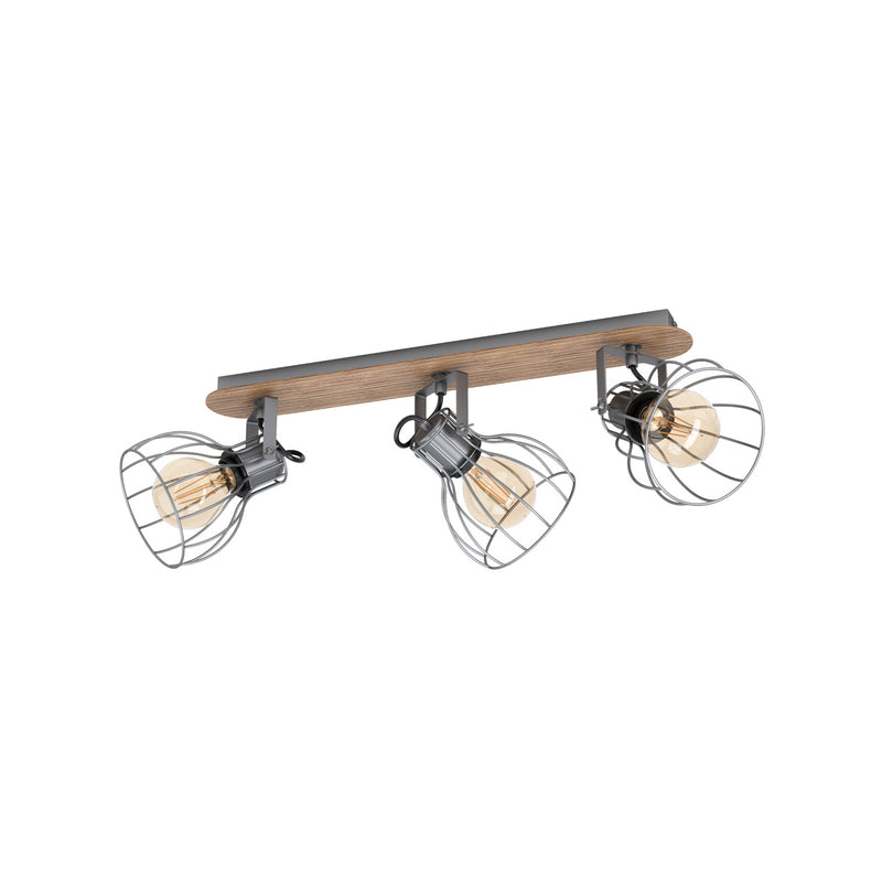 Eglo Deckenlampe Sambatello LED Lampe Leuchte dimmbar braun/silber 3-flammig - 9002759981365
