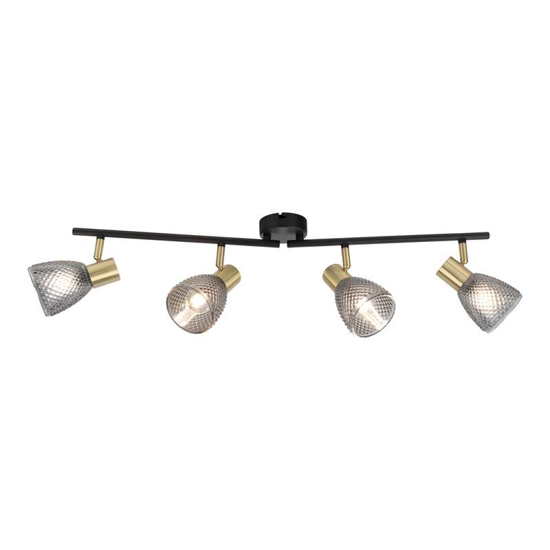 Näve Deckenleuchte Lindita 4-flammig LED Lampe Leuchte rauchgrau 76x8,5cm - 4003222897508