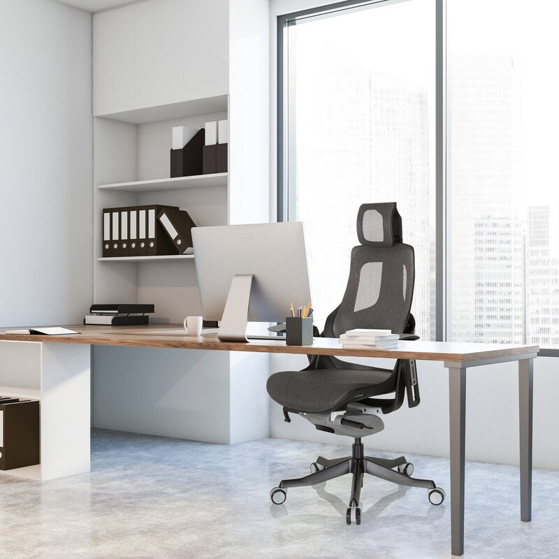 hjh OFFICE Bürostuhl SPEKTRE BLACK Netzstoff Armlehnen höhenverstellbar grau - 4251084667948