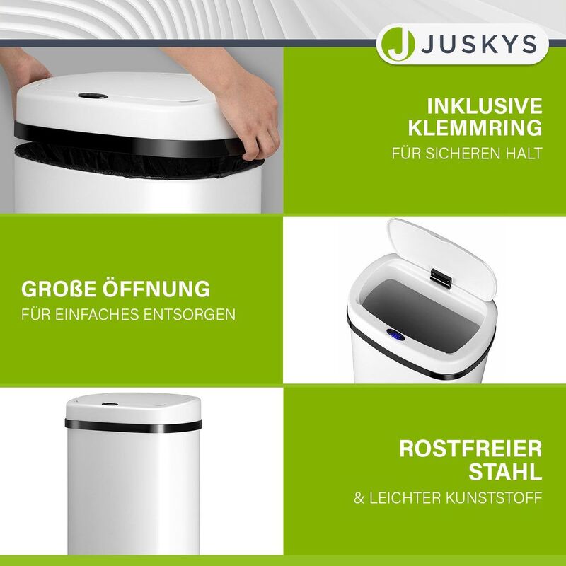 Rechteckiger Mülleimer Abfalleimer mit Sensor Hygienisch 50l Komfortabel - 4260565529828