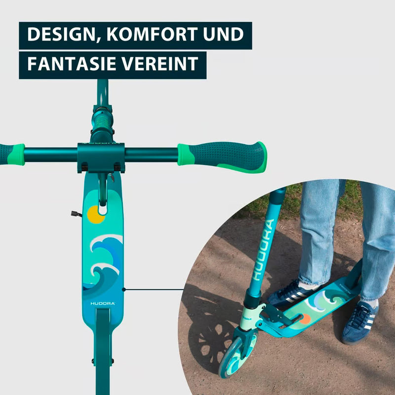 HUDORA Scooter Roller BigWheel Waves Daydream Edition Aluminium Standplattform - 4005998142042