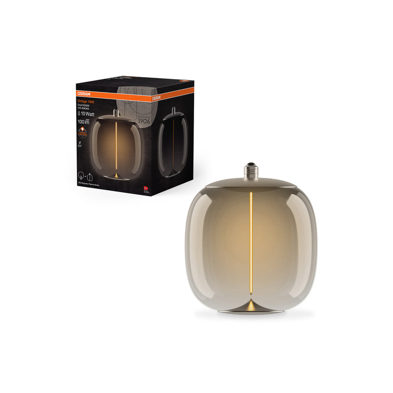 OSRAM Vintage 1906 Big Oval LED Hängelampe Lampe rauchgrau E27 1800K 30x25cm - 4099854173943