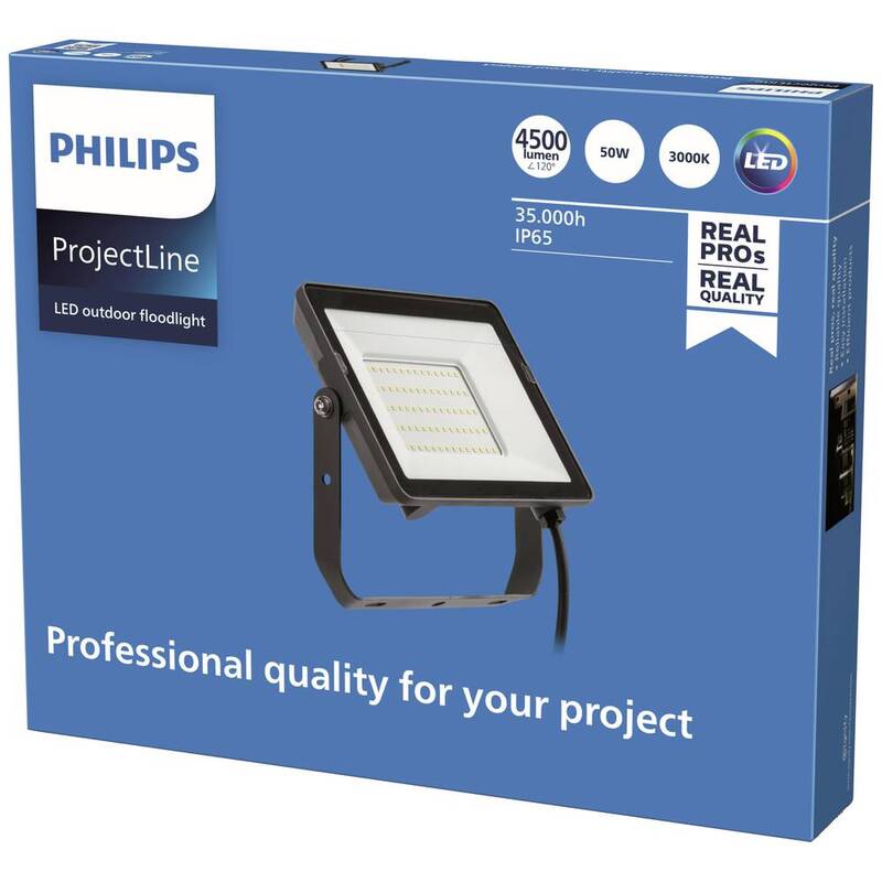 Philips ProjectLine LED-Flutlichtstrahler 50W 3000K IP65 schwarz 4500lm - 8719514954410