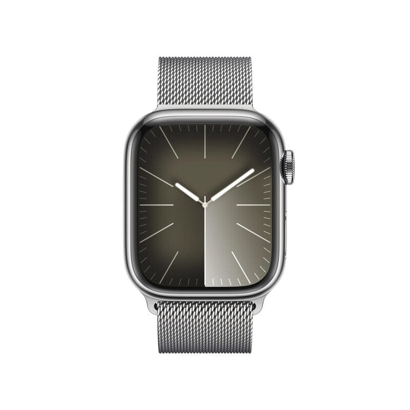Apple Watch Uhr Smartwatch S9 LTE 45 mm Stahl Silber GPS 64 GB OLED Onesize - 0195949025464
