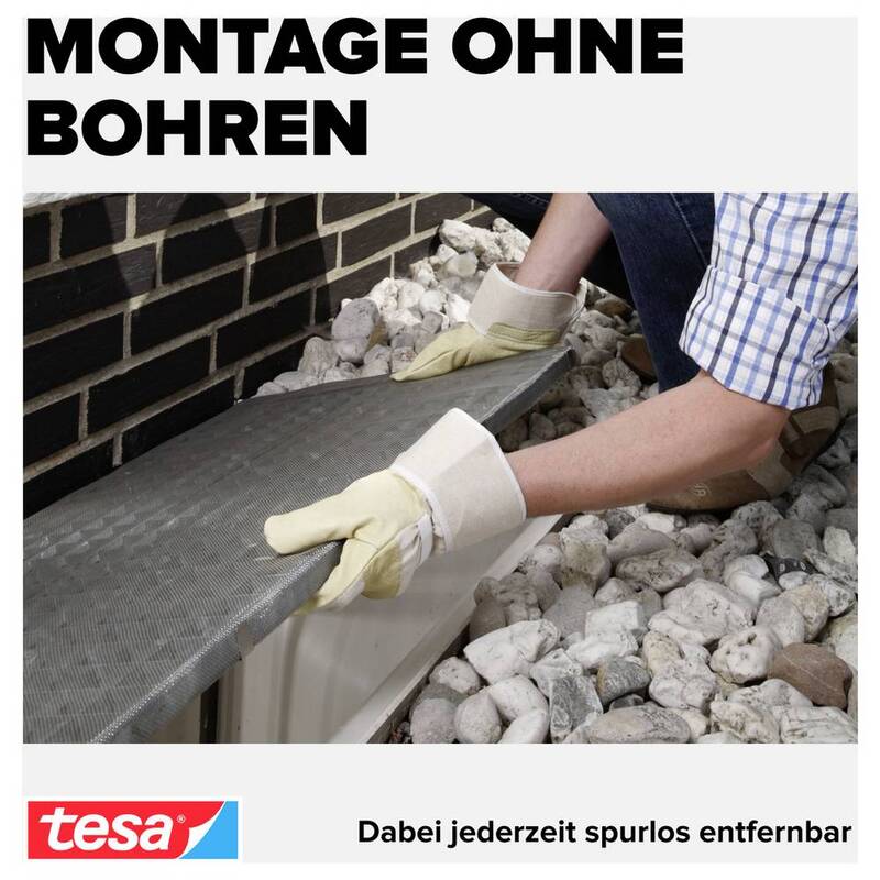 Tesa Lichtschachtgitter Insect Stop Edelstahl Abdeckung Lichtschacht 60x135cm - 4042448141989
