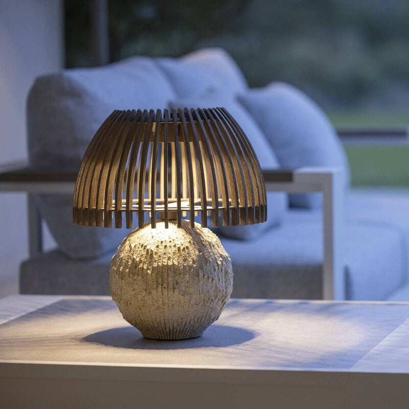 Les Jardins LED Table Lamp Alba, Grey/beige, Height 41 Cm - 3561619700776