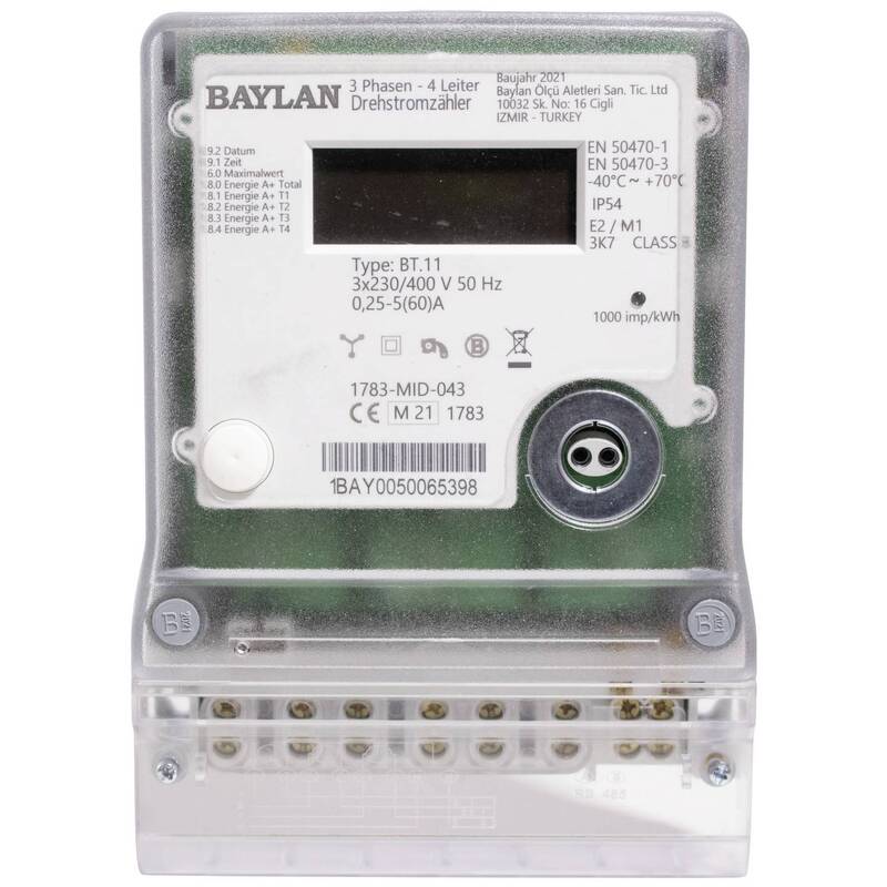Counttec BT11 Drehstromzähler Wechselsromzähler digital 60 A MID-konform 1 St. - 4026576025601