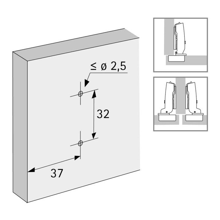 Hettich Montageplatte Kreuzmontageplatte Stahl nickel Sensys Intermat 8 STÜCK - 4023149151729