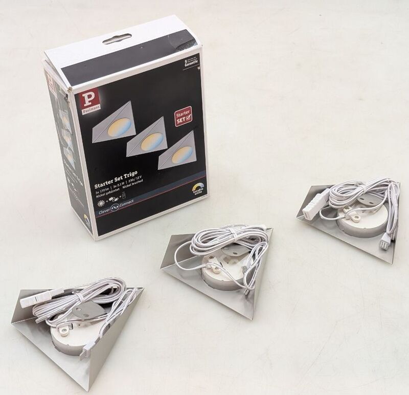 Paulmann Möbellampe LED Trigo 3er Set dimmbar nickel gebürstet 570lm 2700K-6500K - 4000870999745