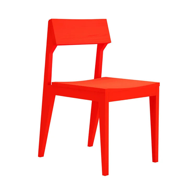 OUT Objekte unserer Tage Schulz Stuhl leuchtrot 45 cm Sitzhöhe Esche 80 cm hoch - 4255795421325