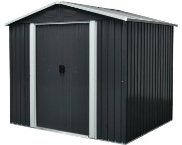 Pergart Metallgerätehaus Grau-Creme 3,66 m² Gartenhaus Aufbewahrung 206cm hoch - 4005717207441