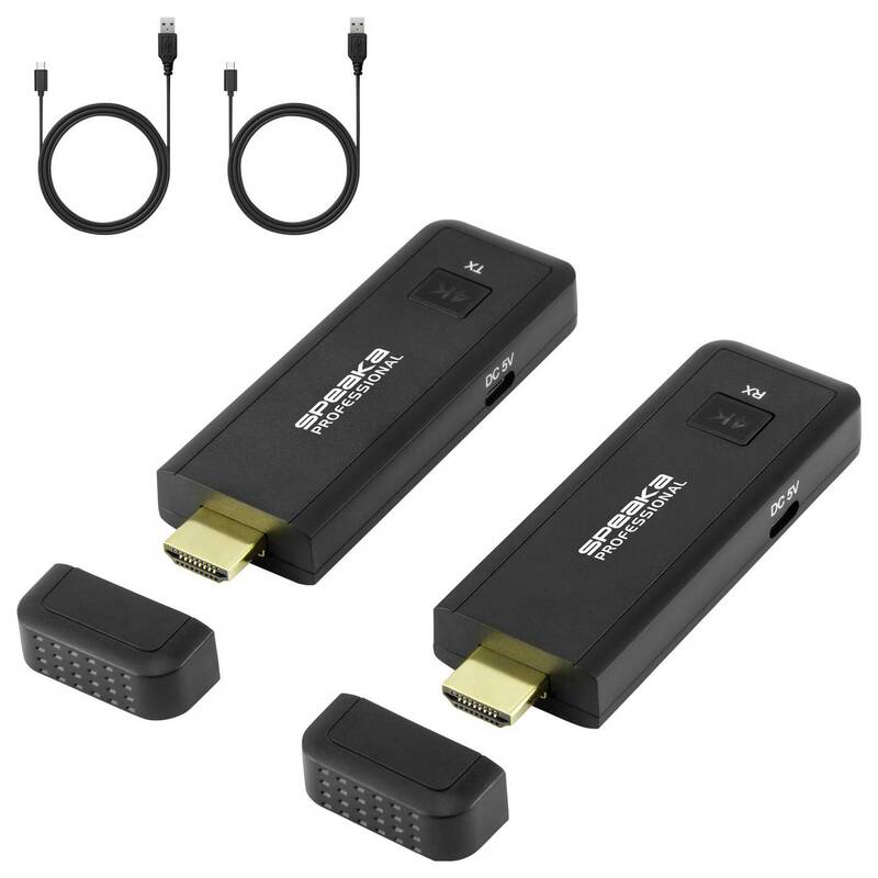 SpeaKa Professional HDMI Funkübertragung 50m 4K 3840x2160 Pixel schwarz Set - 4064161336183