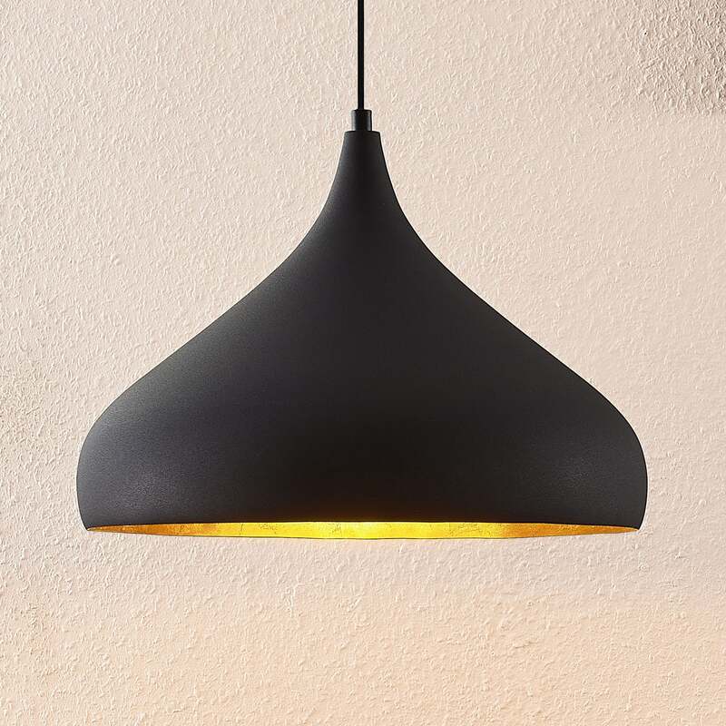 Arcchio Hängeleuchte Lunus Pendelleuchte Lampe dimmbar schwarz gold Ø40,5cm - 4251096586954