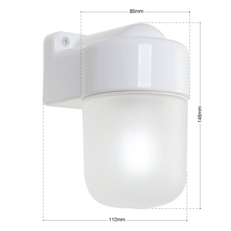 ORION Ostia Wall Light, White, Ceramic, Satin Glass, E27 - 9003090282067