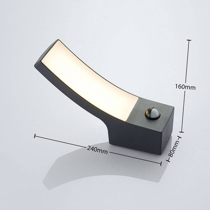 Lindby Außenwandleuchte Außenlampe LED Sensor anthrazit IP54 Polycarbonat - 4251096561982