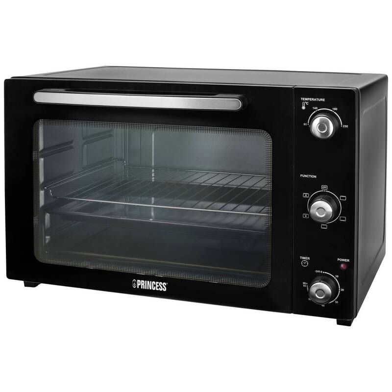 Princess Minibackofen 55l Umluft-Funktion 2000W Schwarz Elektro Backofen 230°C - 8713016089632