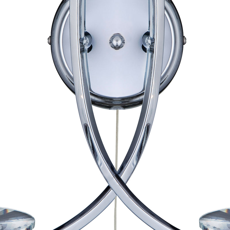 Searchlight Wandleuchte Wandlampe Ascona 2-flammig Chrom Glas Schalter E14 LED - 5053423020563