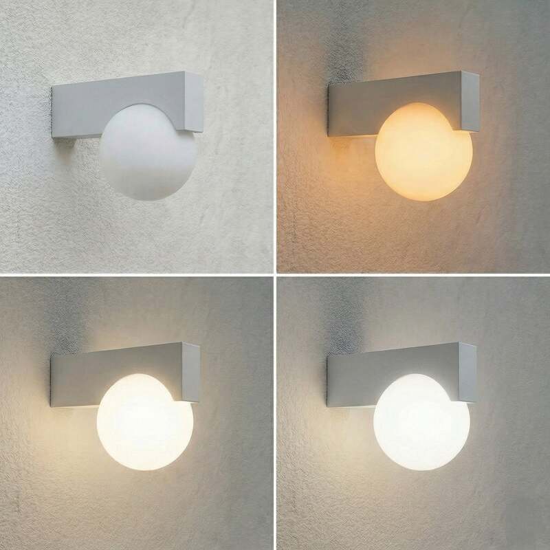 Lucande Außenwandleuchte Vijon LED Gartenlampe CCT IP44 hellgrau 1140 Lumen - 4255830907661