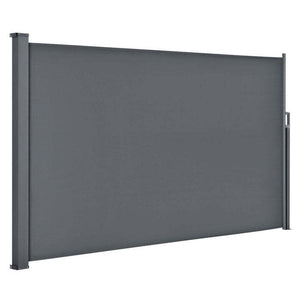 B-Ware Seitenmarkise Dubai Sichtschutz Garten Terrasse Dunkelgrau 300x160cm ausziehbar