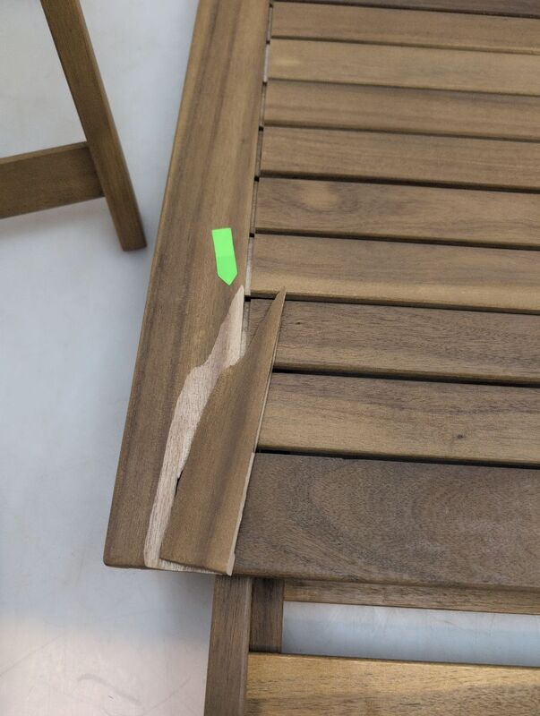 Balkonmöbel Set 3-teilig Akazienholz klappbar platzsparend Tisch Stuhl natur - 4260565529910