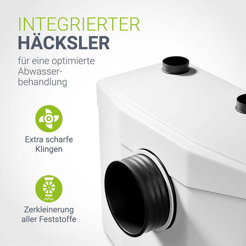 Hebeanlage Schmutzwasserpumpe 600W 240l/min 7m Förderhöhe IPX4 weiß 42x27x24cm - 4262437183305