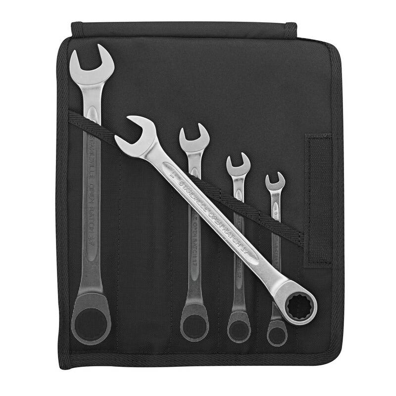 Stahlwille Maulschlüssel Satz Maulring Schlüssel Ratsche Rolltasche Metrisch - 4018754325979