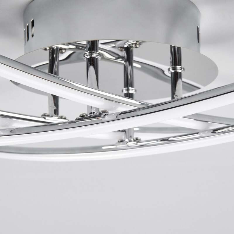 Lindby Deckenlampe Deckenleuchte Yael LED Lampe Leuchte chromfarben 67x67cm - 4251096525328
