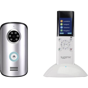 B-Ware Sygonix Video-Türsprechanlage Funk Komplett-Set Silber 320x240 500m Reichweite