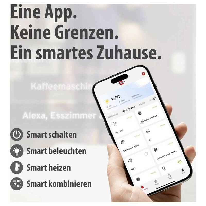 Brennenstuhl Rauchwarnmelder batteriebetrieben App-Steuerung 85dB Ø120mm - 4007123688951